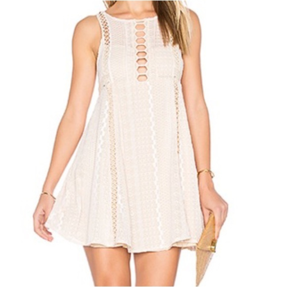 Free People wherever you go mini dress ivory. Size 2.